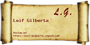 Leif Gilberta névjegykártya